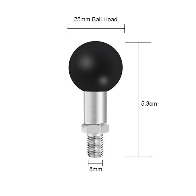 1'' Inch Ball Head Adapter for Mount Motorcycle Handlebar Clip Rearview Mirror Bracket for GoPro Insta360 Camera Accessories