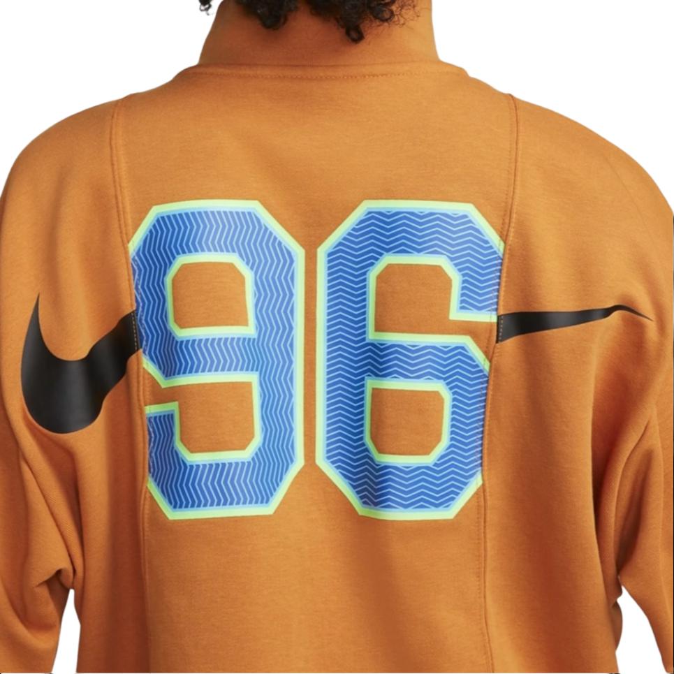 Nike Back Number Printed Stand Collar Long Sleeve Hoodie Women hoodies King-Orange DX0562-815