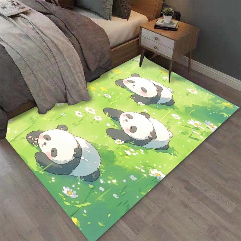 Warm and Healing Cartoon Panda Print Carpet for Home Living Room Bedroom Sofa Doormat Decor Large Area Rug Non-slip Floor Mat