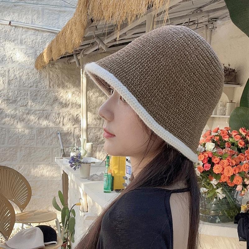 Chenier hat women's autumn and winter wool hat versatile face small knitted bucket hat warm fashion bucket hat