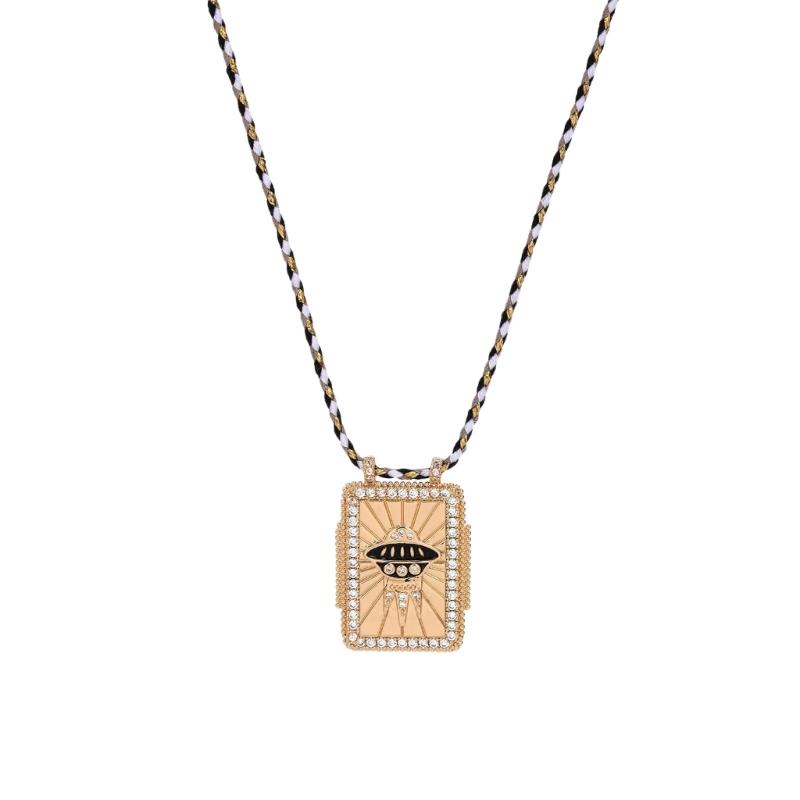 Adjustable Tarot Card Pendant Necklace Occult Tarot Card Sign Necklace Accessories for Individualized Fashion Statement