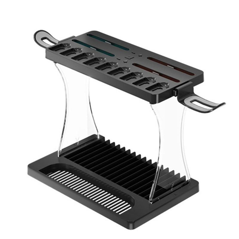 

Gaming Organiser With Fast Charging Base 16 Disc Holder 9 Cartridge Slots And LED Light Effects for NS2 1