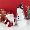Holiday Window Decorations: Snowman and Old Man Figurine Ornaments with Hats, Faceless Christmas Dolls