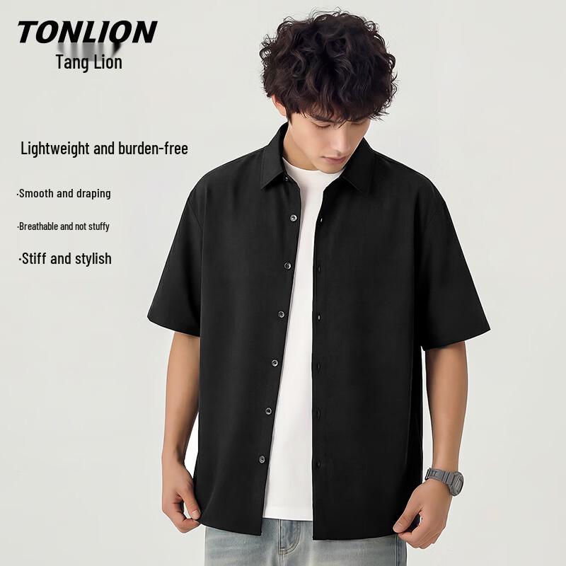 Повседневная мужская рубашка с коротким рукавом TonLion