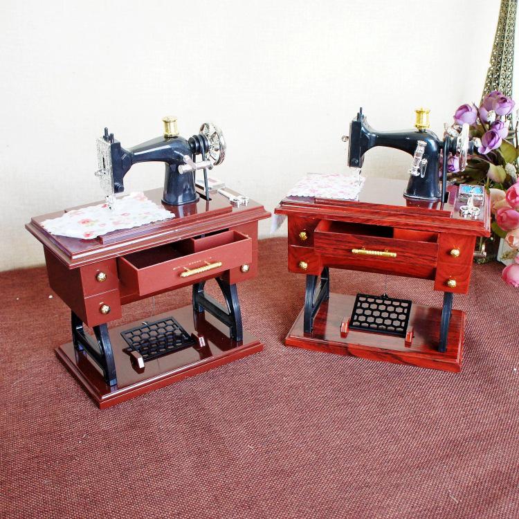 S-1 Máquina de Coser Creativa Caja de Música Modelo Decoración del Hogar Regalo