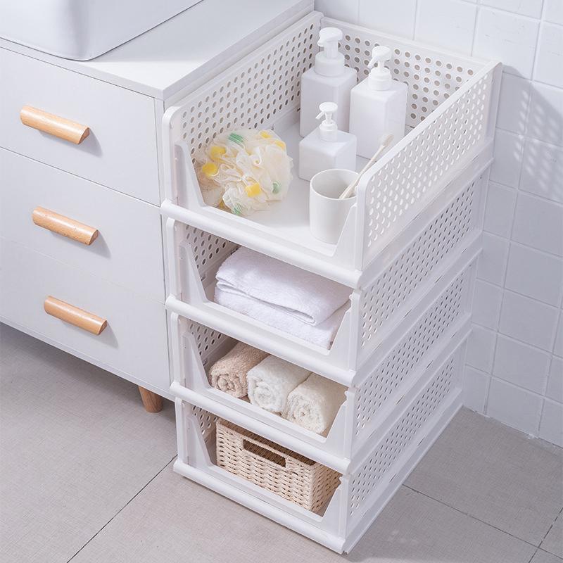 Clothes Storage Drawer High-Capacity Foldable Plastic Storage Box Household Stackable Drawer Organization Household Accessories