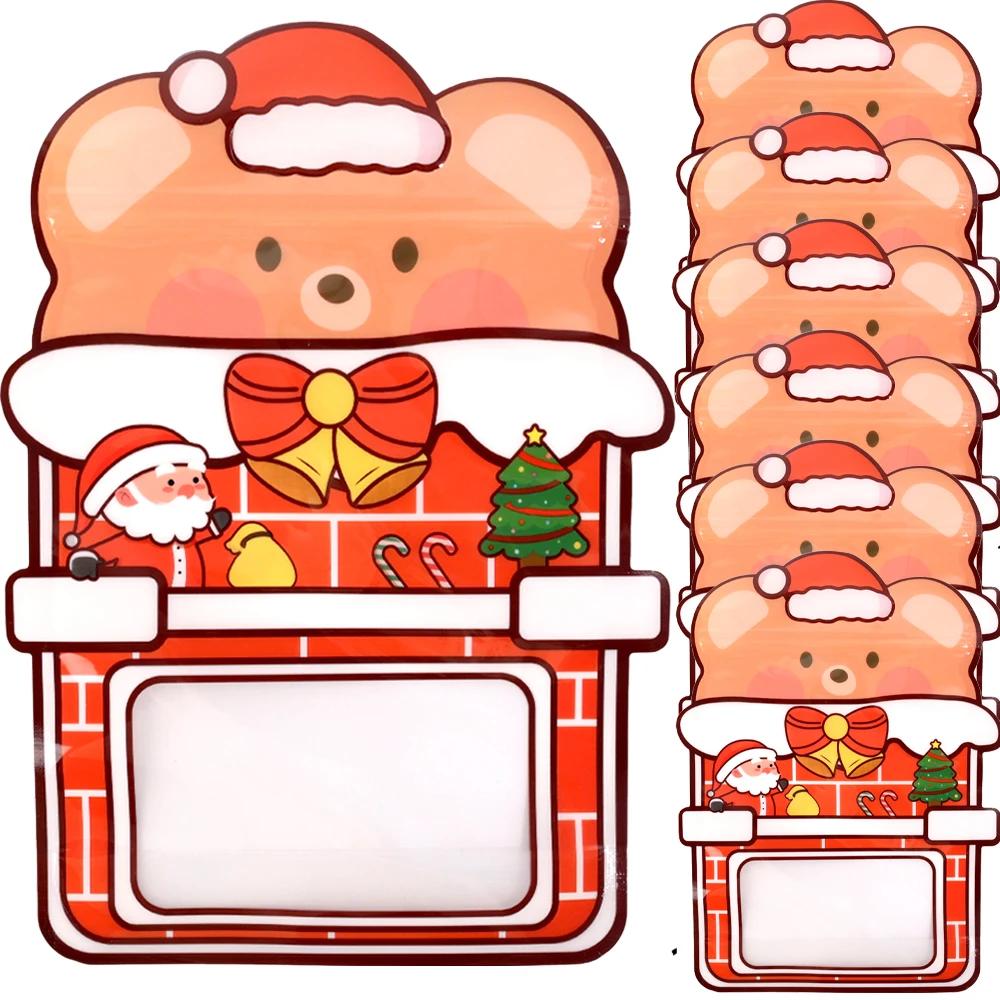 

Christmas Candy Bag Chocolate Cookie Nougat Biscuit Packing Gift Christmas Hat Rabbit Bear Handbag Party Wedding Zipper Bags 1pc&20x27cm