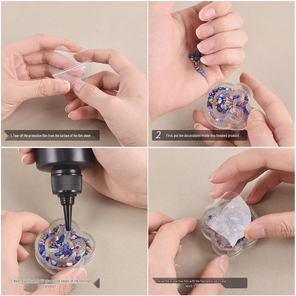 Poppy DIY Epoxy Resin Star Moon Double Layer Sand Keychain Silicone Mold