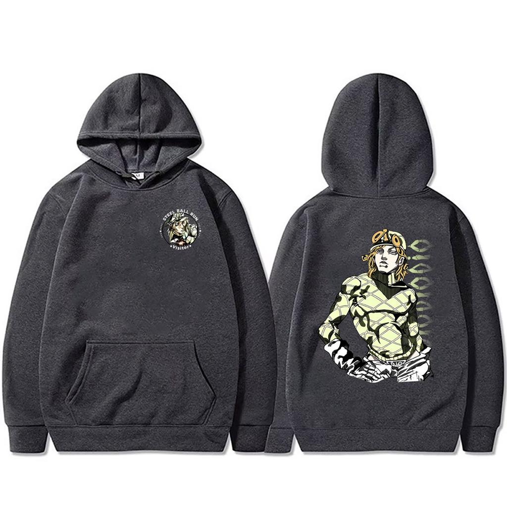 Anime Jojo Bizarre Adventure Steel Ball Run Hoodie Manga Diego Brando Print Sweatshirt Unisex Fashion Casual Pullover Hoodies