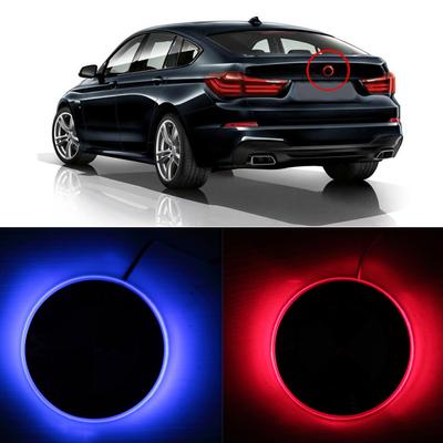 Roter 82-mm-Abzeichen-Hintergrund-LED-Licht-Emblem-Logo-Aufkleber für BMW 3 5 7 X-Serie Kreative Außenteile Gadget Autozubehör