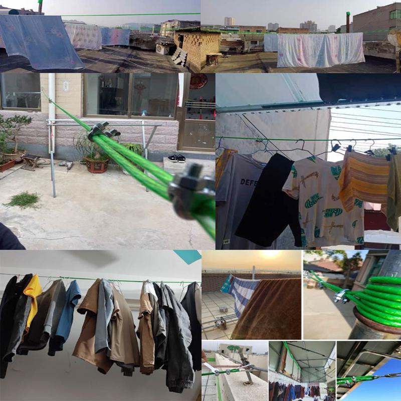 Steel Wire Clothesline for Quilts: Indoor/Outdoor Drying Rack with Curtain Rope and Holes