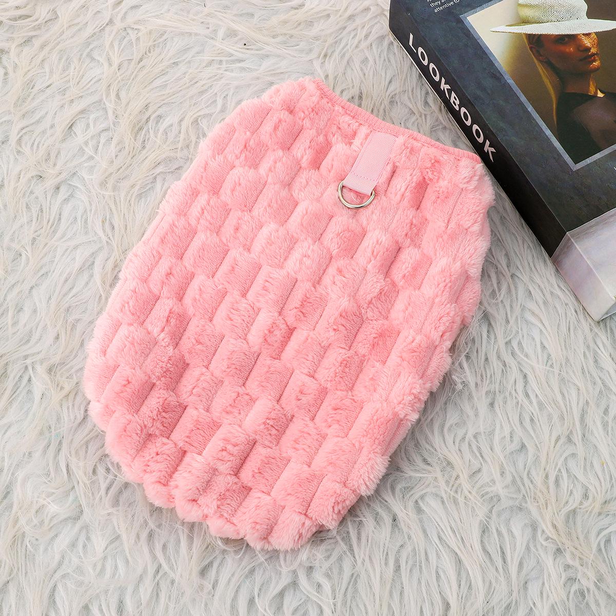 

Осенне-зимняя однотонная водолазка с двумя лапками из флиса для щенков бишонов и тедди S (1-3 lbs)