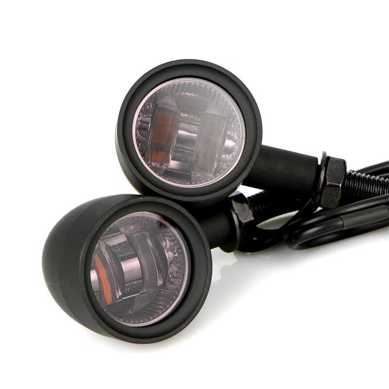 Uniwersalny Motocykl Mini Kierunkowskaz Bursztynowe Lampki Wskaźnikowe 10mm dla Honda Yamaha Kawasaki Custom Cruiser Bobber Chopper