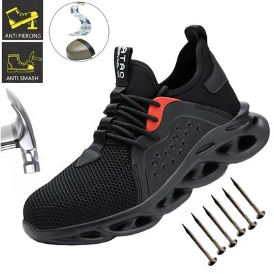 Herren Sicherheitsschuhe Unzerstörbare Schuhe Sneaker Stahlkappe Schutzstiefel Bruchsicher Durchstichsicher Rutschfester Schuh Arbeitssicherheit