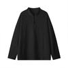 Wassup Sohot American Style Henry Collar Long Sleeve Polo Shirt