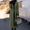 Women Overcoat Double-breasted Turn-down Collar Cardigan Mid-calf Length Long Sleeves Jacket with Pockets Slim Fit OL Commuting Formal Coat
