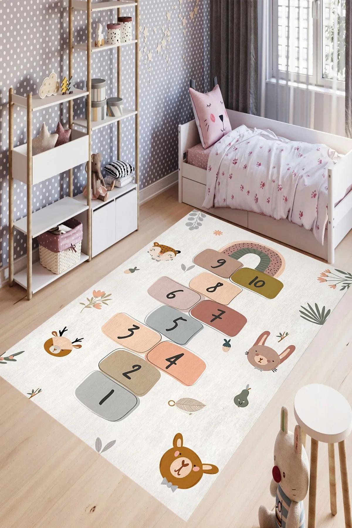 

Makinede Yıkanabilir Kaymaz Taban Leke Tutmaz Eğitici Bebek Ve Çocuk Odası Halısı