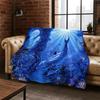 3D Illusion Underwater World Marine Life Shark Dolphin Cartoon Flannel Blanket Throw Blanket for Bedroom Living Room Bed Travel
