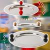 Nordic Ins Stainless Steel Fruit Platter with Ball Handle Storage Tray Organizer for Cosmetics Jewelry Minimalist Coffee Perfume