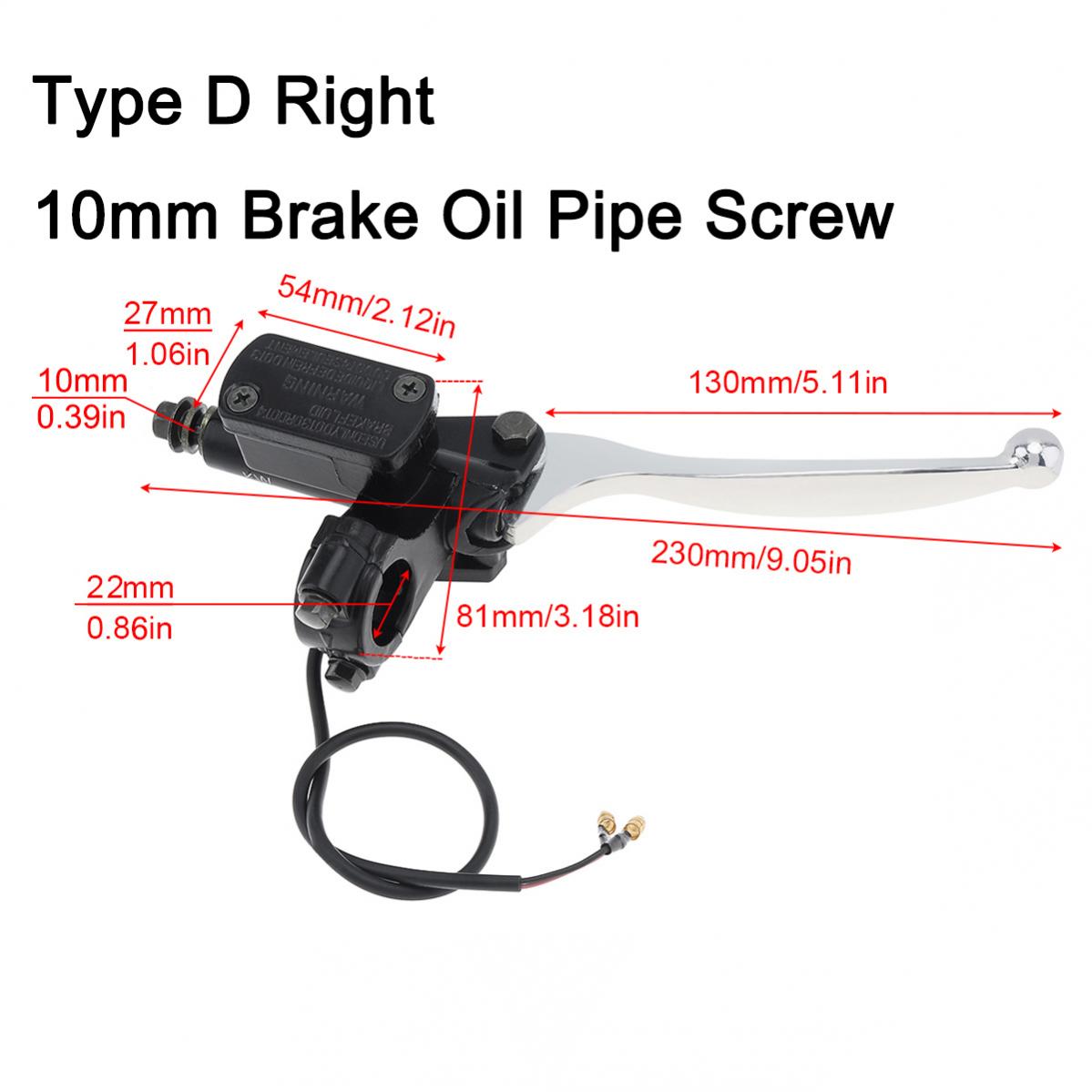

Гидравлические тормоза, универсальный тормозной насос для мотоцикла, багги, скутер, цилиндр, насос, аксессуары для ручек, левый и правый рычаг сцепления D