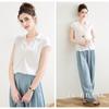 TUHUANG Mulberry Silk Pleated V-Neck Sleeveless Blouse