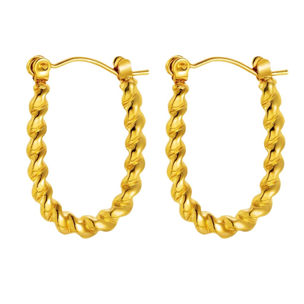 Boucles d'Oreilles en Acier Inoxydable pour Femmes Vintage Luxe Élégant Bijoux en Acier Titane