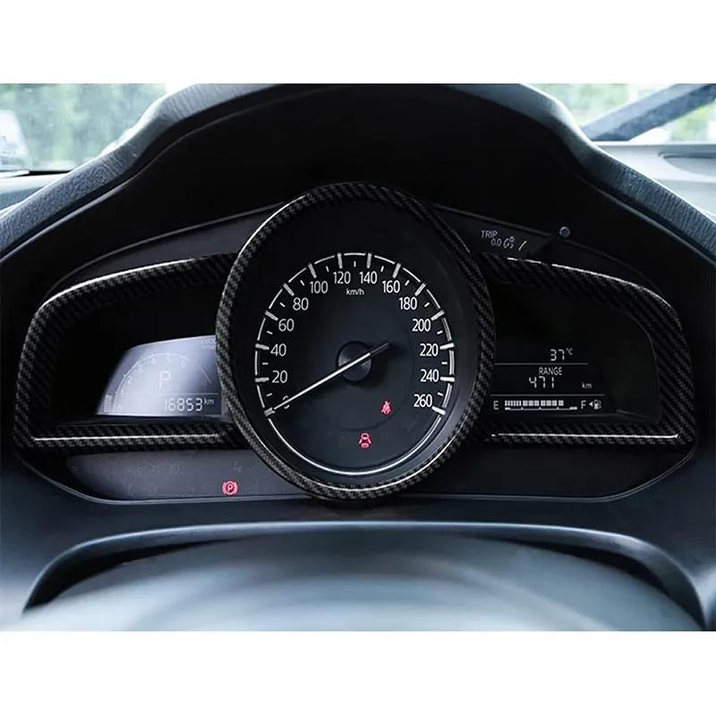 For Mazda3 Axela CX-4 Mazda 2 Demio BM BN 2014~2024 2017  Car Carbon Fiber Dashboard Interior Trument Frame Cover Trim