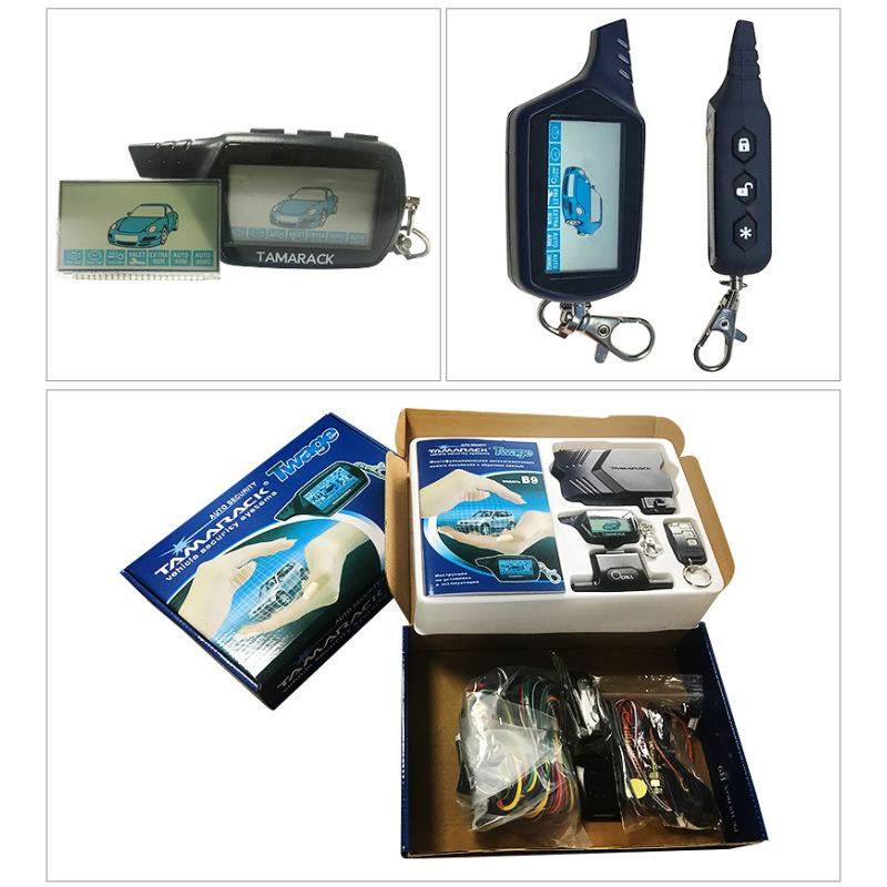 Alarme de voiture bidirectionnelle russe avec clé à distance Kit de démarrage automatique pour système de sécurité d'alarme anti-cambriolage de voiture