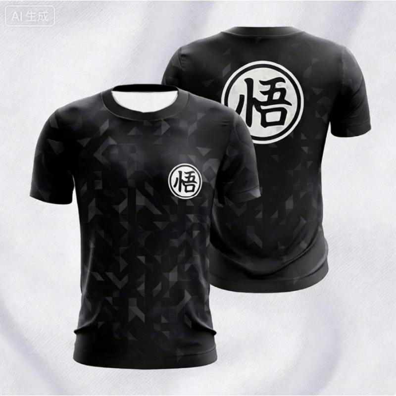 2026 New Men's Football Jersey Dragon Ball 3D Printed T-shirt, Children's Animated Short Sleeved Jersey,