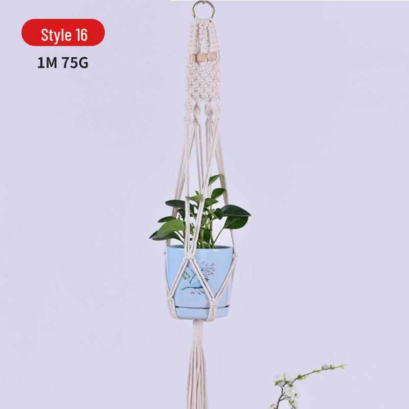 Handwoven Hanging Basket for Flower Pots - Decorative Gardening Net Rack