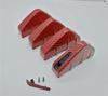 Universal 4Pcs Red Carbon Fiber Look Car SUV Rear Bumper Lip Diffuser Shark Fins
