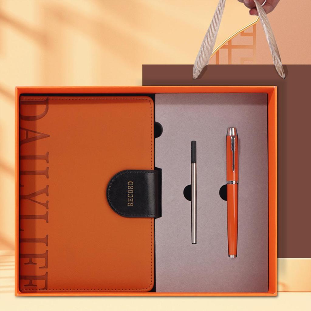 A5 Thick Leather Business Notebook, Buckle Office Notepad, Meeting Record Book, Travel Log, Diary, Student Notebook, Excerpt Book