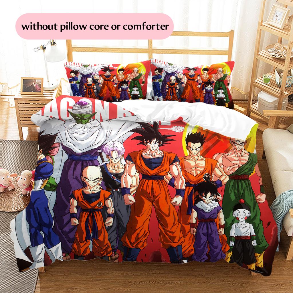 Dragon Ball Character Bedding Set, Classic Anime Art Bedroom Decoration, Exclusive Collector Gift.chl