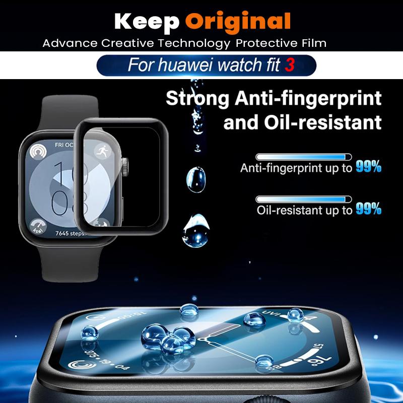 Fullt buet skjermbeskytter for Huawei Watch FIT 3 tilbehør 9D skjermbeskytter for Huawei Watch FIT 3 uten glass