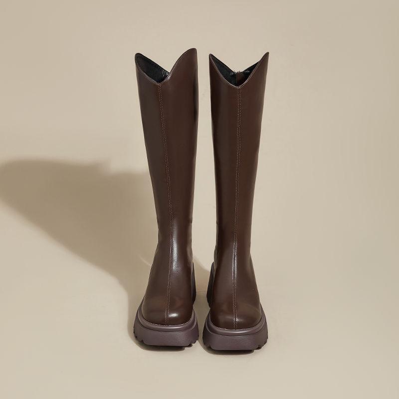 Women's 2025 Fleece-Lined Thick-Soled Over-the-Knee Boots for Petite Calves - Versatile & Warm Autumn/Winter Style