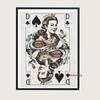 Vintage Poker Ace of Hearts Playing Cards Canvas Painting Queen And King Wall Art Pictures Room Home Club Bar Pub Decor Unframed