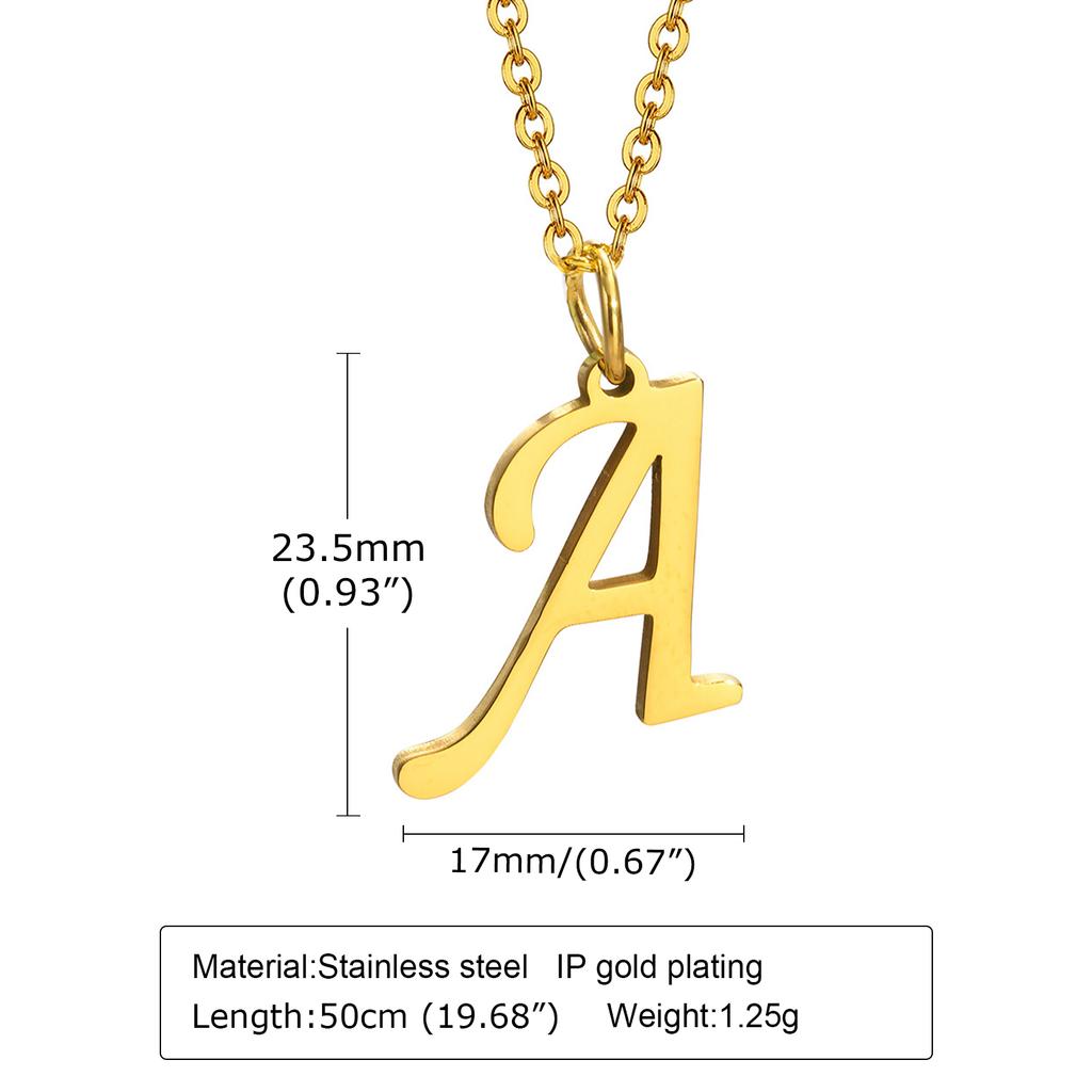 Vnox Stainless Steel Initial Letter A-Z Necklaces for Women Men Gift Jewelry,4 Colors Option