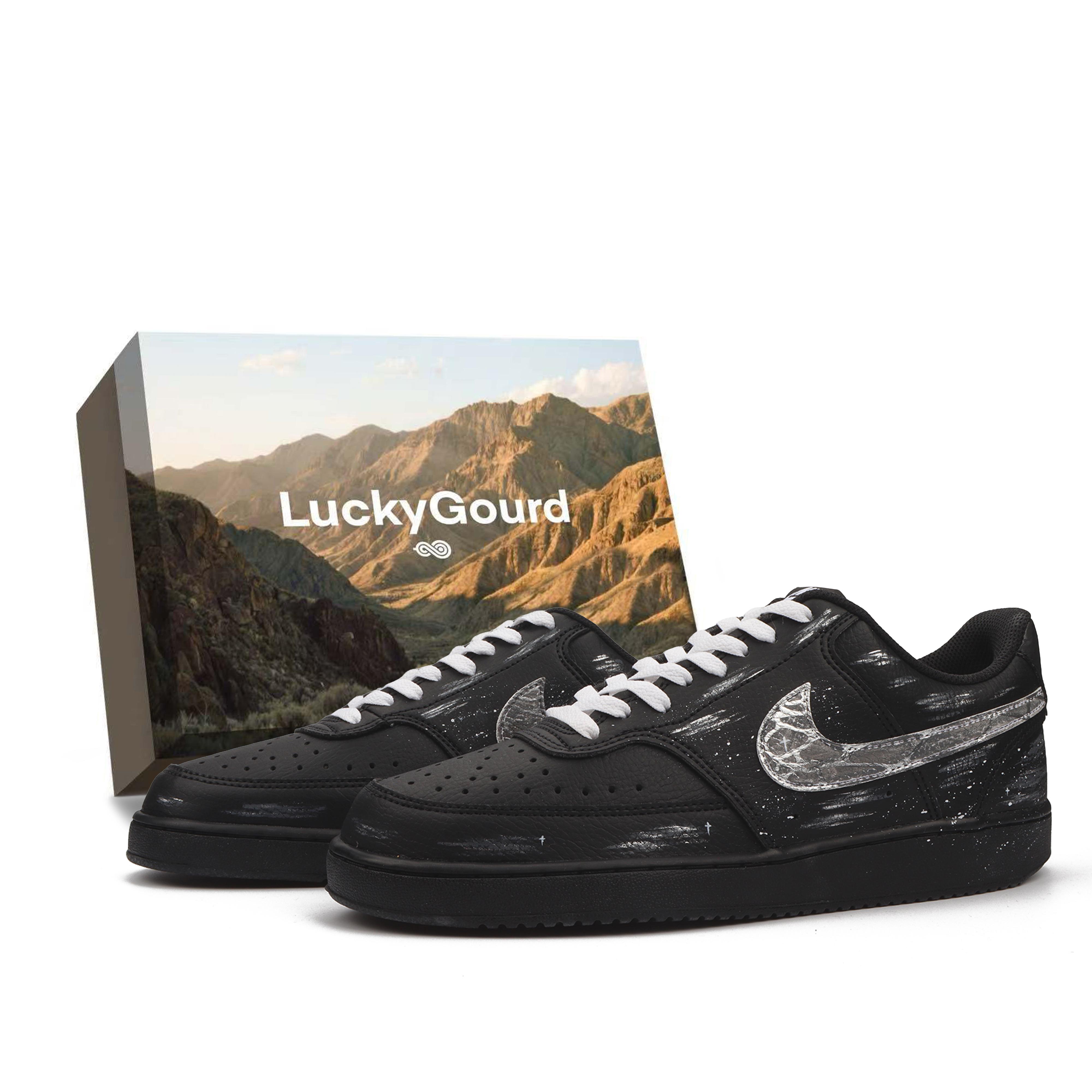 

Nike Court Vision 1 Galaxy Seal Abrasion Resistant Low top Skateboard Shoes Unisex Black Silver FZ0630-010(Team900--SBOX) 43