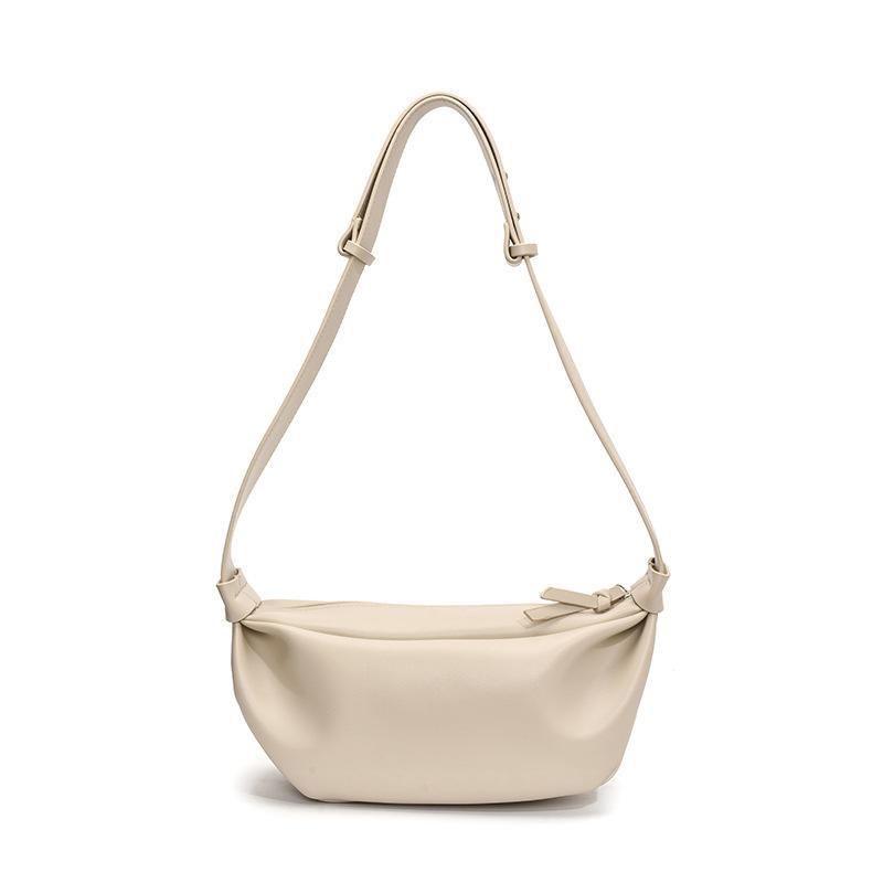 New French casual fashion simple style soft leather dumpling bag women's versatile high sense commuter messenger bag