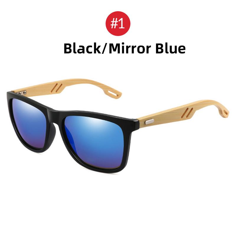 Fashion Bamboo Wood Vintage Square Sunglasses Men Women Luxury Brand Designer Sun Glasses Wooden Driving Fishing Eyewear