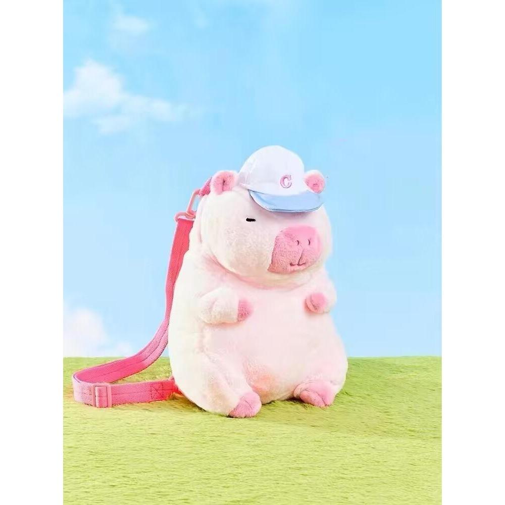 Capybara peluş sırt çantası Kawaii moda peluş bebek kürk çanta çocuk çantası omuzdan askili çanta Mini sırt çantası çanta kız arkadaşı için hediyeler