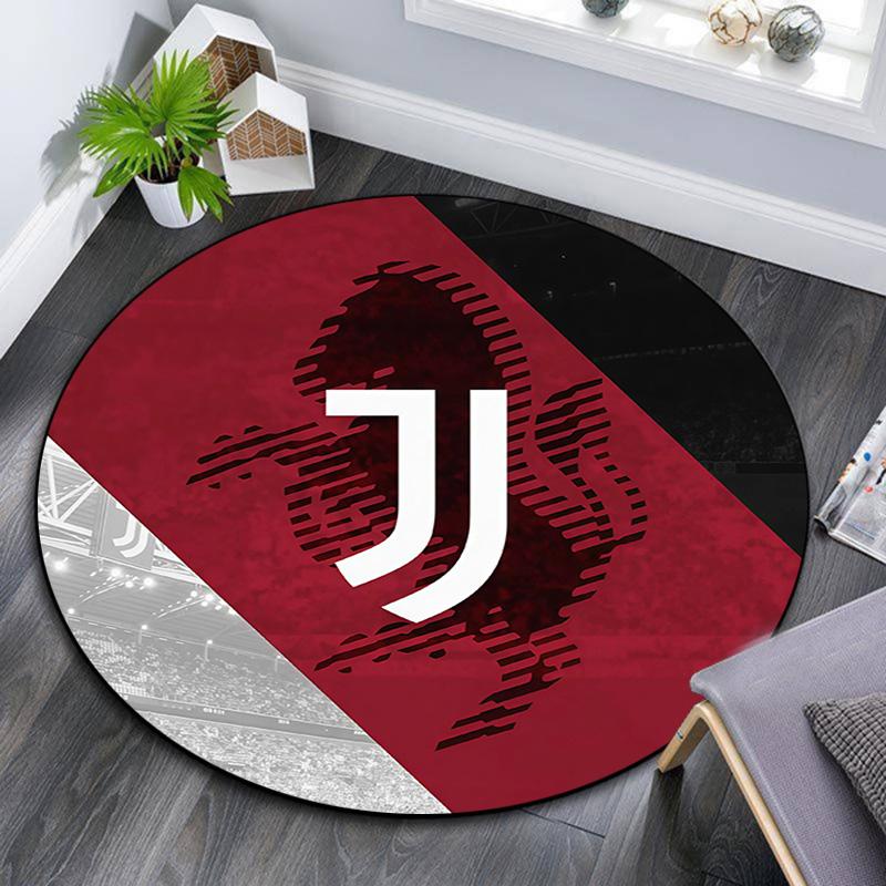 Juventus Football Club3 Round Area Rug,Carpet Rug for Living Room Bedroom Sofa Playroom Decor,Non-slip Floor Mat