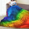 Rainbow Spirits Pompom Parade Blanket Lightweight Flannel Sofa Throw Blanket for Home Bedroom Outdoor Throws Bedspread Quilt