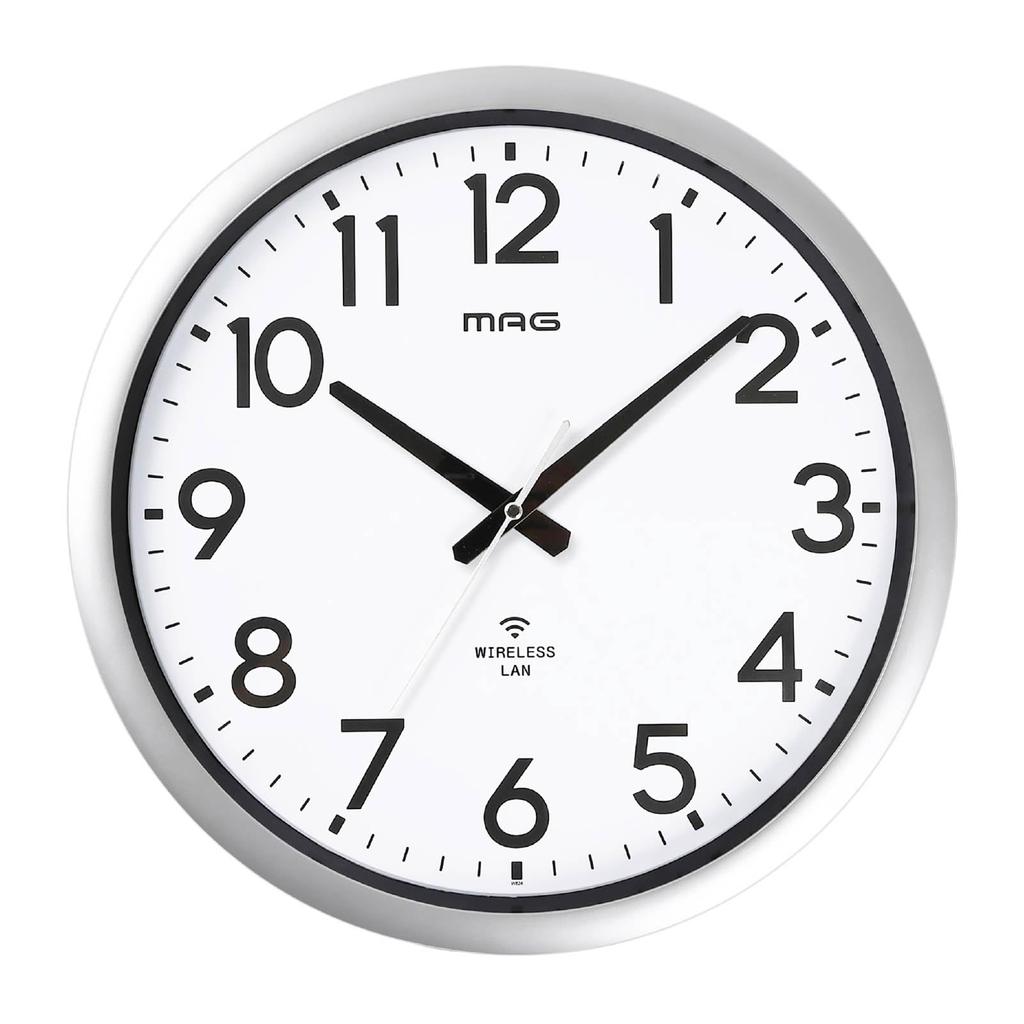 MAG Wall Large Analog Wireless NTP Time Disaster Nighttime Second Hand Diameter Noah Precision Clock, Clock, Wi-Fi Connectivity, LAN, Synchronization,