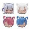 4CM Anime Figure RE: Zero-Starting Life in Another World Kawaii Rem Emilia Cute Cat Ears Lying Model Children's Toys PVC Doll
