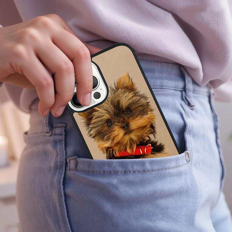 Yorkshire Terrier Dog Puppy Phone Case For iPhone 17 Air 15 16e 14 13 Pro Max Coque 12 11 Pro Max PLUS Cover