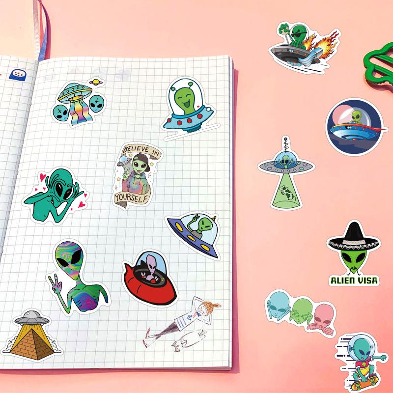 50PCS New Alien Cartoon Graffiti Stickers for Boys Toy Scrapbooking Phone Luggage Laptop Helmet Waterproof Decals