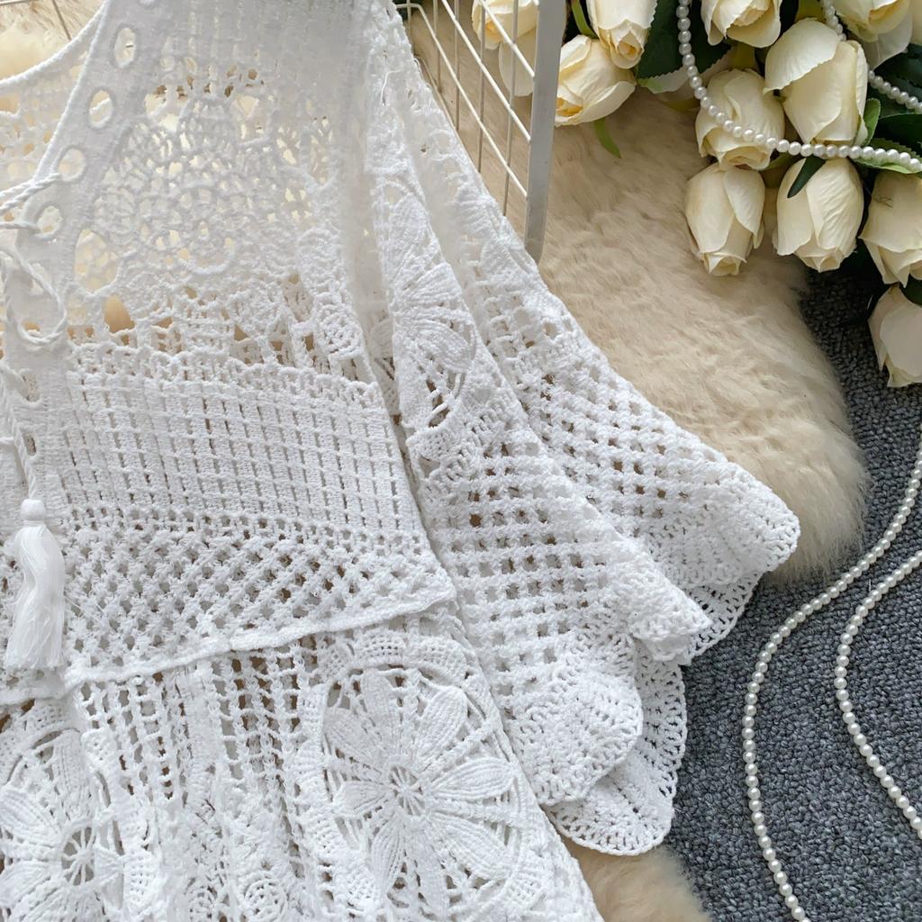 Dimanaf 2025 New Tees Summer Women Beach T-Shirt Basic Fashion Tops Lace Tees Casual Loose White