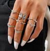 10-Piece Star and Moon, Heart, and Leaf Knuckle Ring Set - Creative Retro Women's Rings