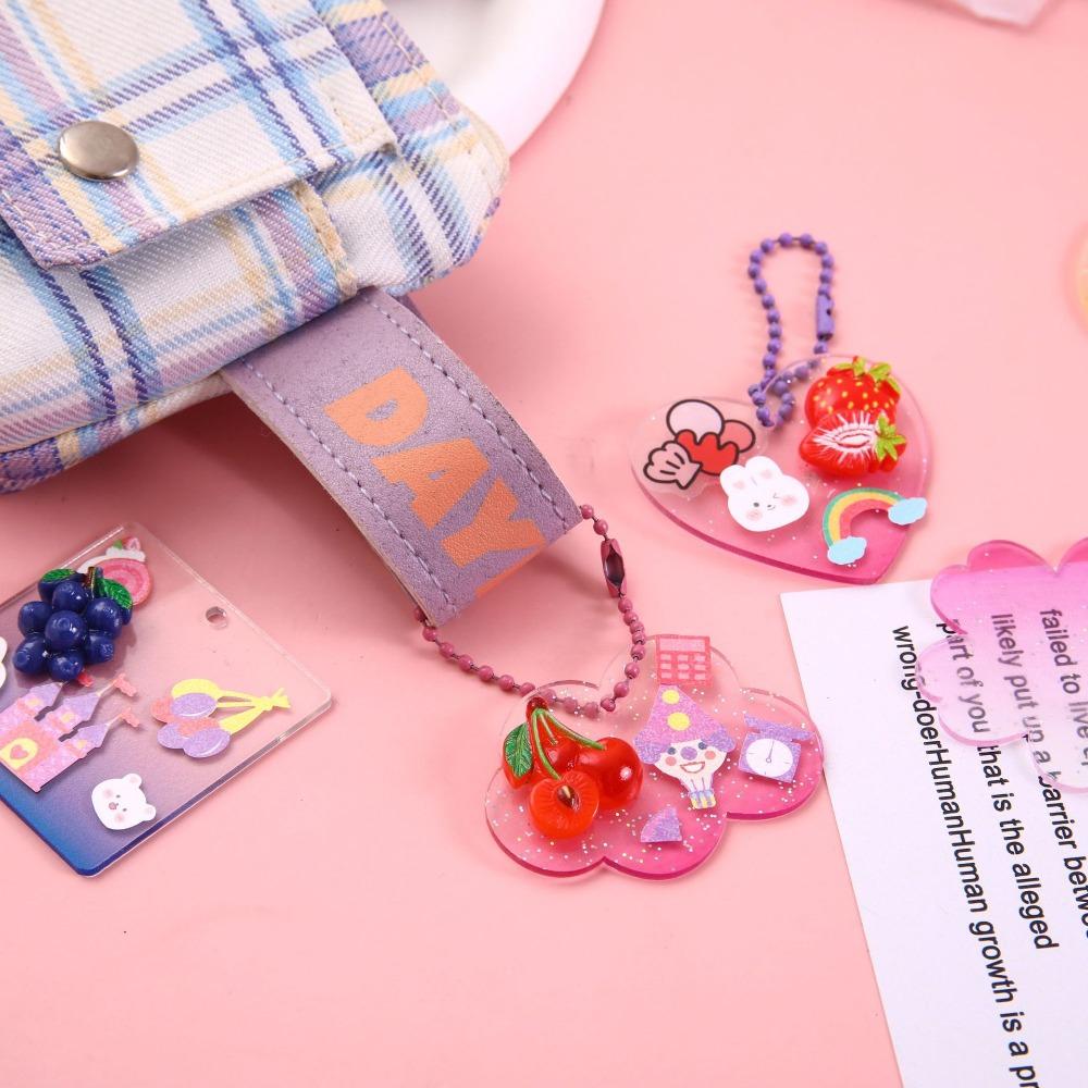 Ins Student Transparent Gradual Guka Stationery DIY Pendants Photo Display Cards Photocard Keychain